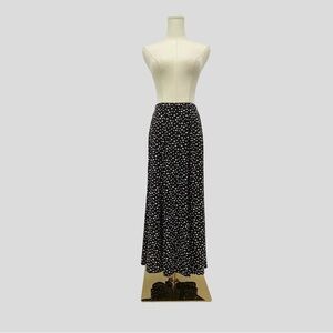Vintage Dialogue Polka Dot Midi Skirt A-Line 90s Y2K Minimalist Womens M